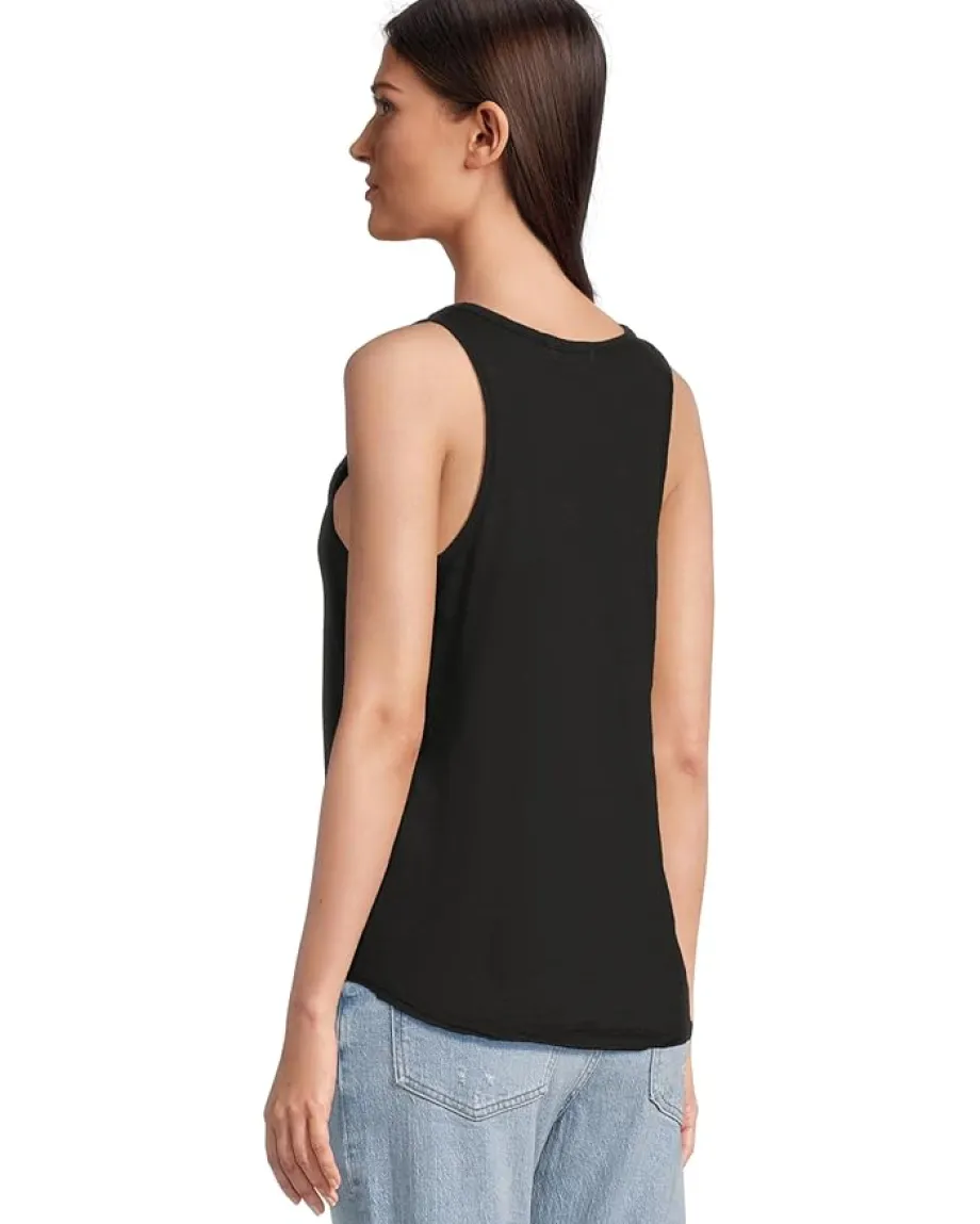 Mod-o-doc Curve Hem Scoop Neck Tank Black Hot