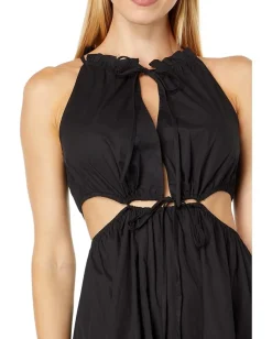 MOON RIVER Cutout Midi Dress Black