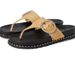 Jessica Simpson Cymmeri Buckle Sandals Natural Raffia New