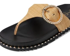 Jessica Simpson Cymmeri Buckle Sandals Natural Raffia New