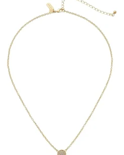Women Kate Spade New York Dainty Sparklers Pave Disc Pendant Necklace