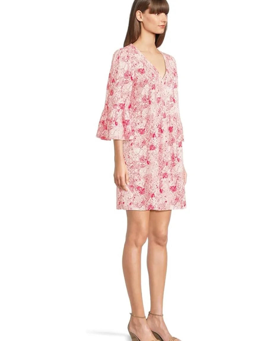 Lilly Pulitzer Danika 3/4 Sleeve Tunic Dress Raspberry Rouge Animal Magnetism Outlet