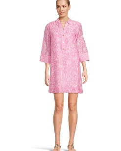 Lilly Pulitzer Daphnie Tunic Dress Rousseau Pink Tulip To Tango Engineered Woven Dress Outlet
