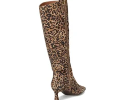 Naturalizer Deesha Wide Calf Knee High Boots Leopard Print Suede New