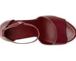 Naturalizer Delphie Strappy Sandals Cranberry Red Leather Outlet