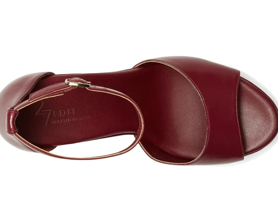 Naturalizer Delphie Strappy Sandals Cranberry Red Leather Outlet