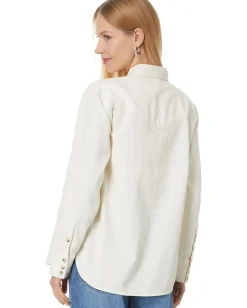 Women Madewell Denim Perfect Western Shirt Ecru