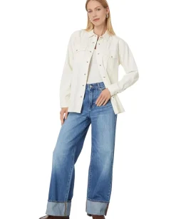 Women Madewell Denim Perfect Western Shirt Ecru