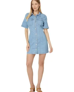 Madewell Denim Seamed Mini Shirtdress in Palermo Wash Outlet
