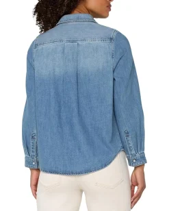Women Liverpool Los Angeles Denim Shirt With Patch Pockets