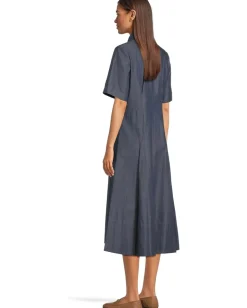 Women Vince Denim Short Sleeve Shirt Dress