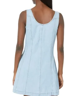 Women Madewell Denim Sleeveless Seamed Mini Dress in