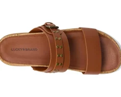 Women Lucky Brand Dineesa Studded Two Band Flat Sandals