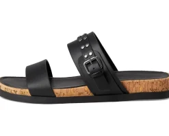 Lucky Brand Dineesa Studded Two Band Flat Sandals Black Online