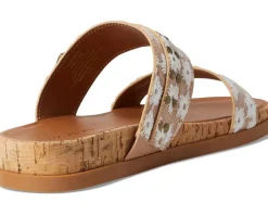 Women Lucky Brand Dineesa Studded Two Band Flat Sandals