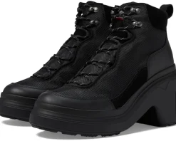 Hunter Discoverer Ankle Lace-Up Heel Boot Black Best