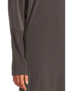 Women Norma Kamali Dolman V-Neck Side Slit Gown With Shoulder Pads