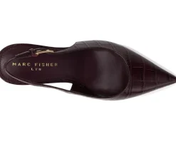 Marc Fisher LTD Dorie Dark Brown Croco Leather Best