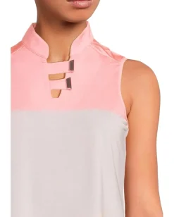 Jamie Sadock Dotted Up Print Sleeveless Polo Azalea Pink Best