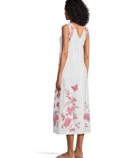 Johnny Was Double V-neck Tank Dress- Alycia Alycia (ecru) Best