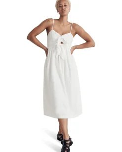 Women Madewell Double-Tie Cutout Sweetheart Midi Dress