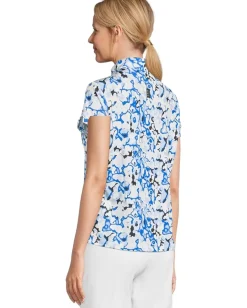 Jamie Sadock Dreamscape Print Short Sleeve Top Electric Blue Outlet