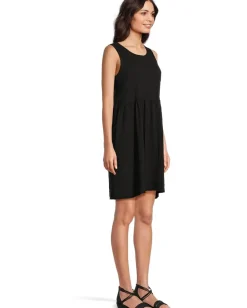 Mod-o-doc Drop Shirred Waist Tank Dress Black Best