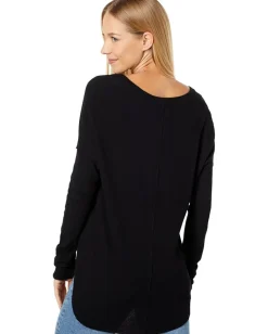 bobi Los Angeles Drop Shoulder V-Neck Tee Black Outlet