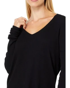 bobi Los Angeles Drop Shoulder V-Neck Tee Black Outlet