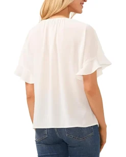 Women CeCe Drop Shoulder Wide Neck Blouse