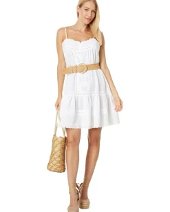 Women Lucky Brand Drop Waist Embroidered Mini Dress