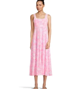 Lilly Pulitzer Dwyer Midi Dress Rousseau Pink Zen Garden Online