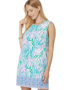 Lilly Pulitzer Edita Shift Multi Seacret Escape Engineered Woven Dress Clearance