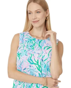 Lilly Pulitzer Edita Shift Multi Seacret Escape Engineered Woven Dress Clearance
