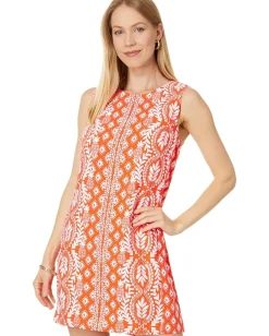 Lilly Pulitzer Edita Shift Flamingo Feather Harbour View Engineered Dress Online