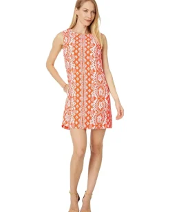 Lilly Pulitzer Edita Shift Flamingo Feather Harbour View Engineered Dress Online
