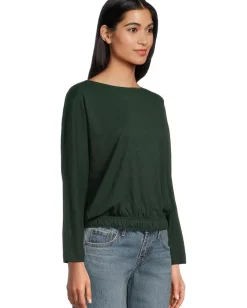 Women Lilla P Elastic Hem Dolman Boatneck