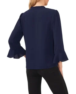 Women CeCe Elbow Ruffle Sleeve V-Neck Blouse