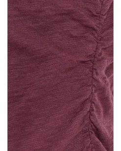 Women Mod-o-doc Elbow Sleeve Below The Knee Shirred Dress