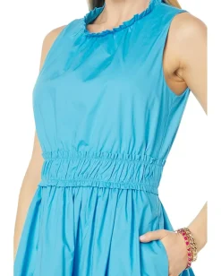 Lilly Pulitzer Elina Stretch Cotton Dress Cumulus Blue New