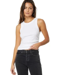 Michael Stars Ella Crop Tank White Outlet