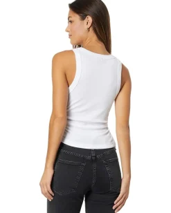 Michael Stars Ella Crop Tank White Outlet
