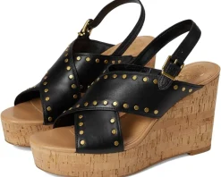 Vince Camuto Ellna Cross-band Wedge Sandals Black Sale