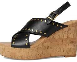 Vince Camuto Ellna Cross-band Wedge Sandals Black Sale