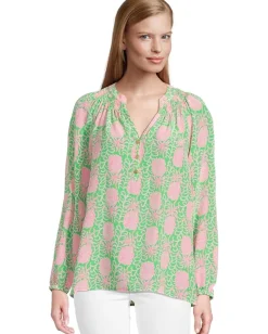 Lilly Pulitzer Elsa Top Fauna Green Party Like A Pineapple Outlet