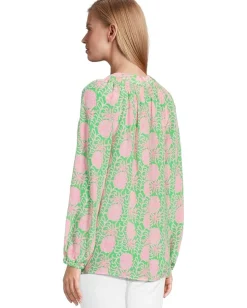 Lilly Pulitzer Elsa Top Fauna Green Party Like A Pineapple Outlet