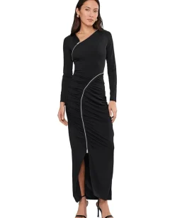 AllSaints Elsie Zipper Dress Black Hot