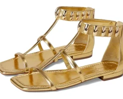 Jessica Simpson Elusta Studded T-strap Sandals Gold Outlet