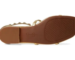 Jessica Simpson Elusta Studded T-strap Sandals Gold Outlet