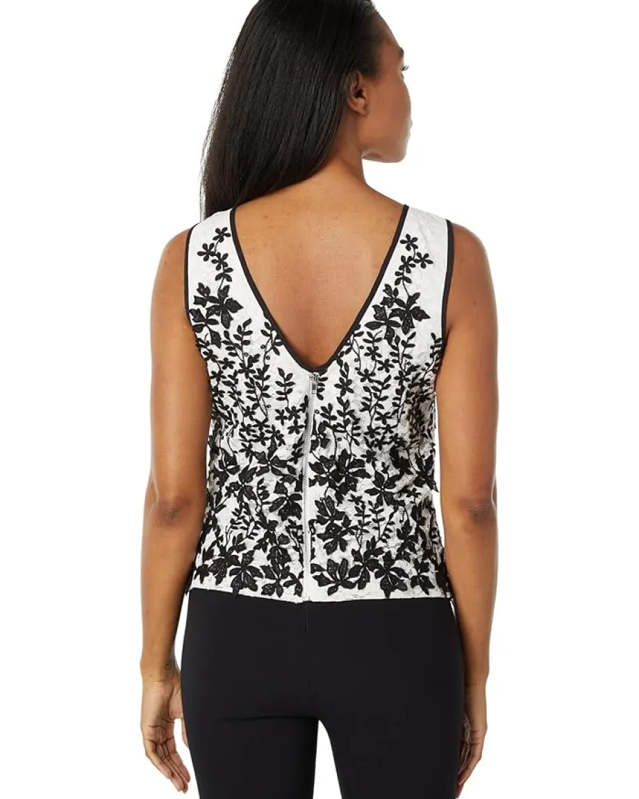 Women BCBGMAXAZRIA Embroidered Lace Top